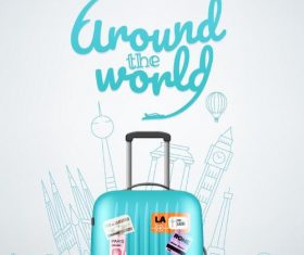 Round the world travel vectors design