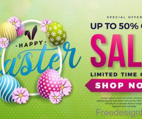 Sale background with easter egg design vector