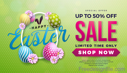 Sale background with easter egg design vector