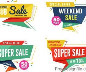 Sale with discount labels vector