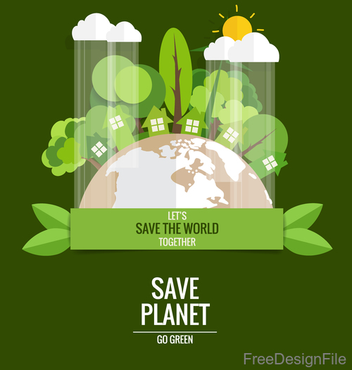 Save the world vector design