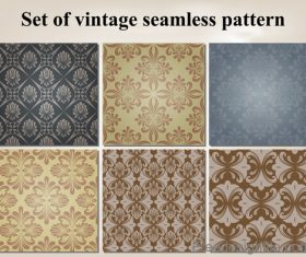 Set of vintage seamless pattern vectors 01