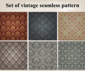Set of vintage seamless pattern vectors 02