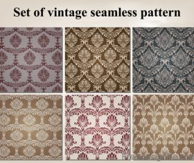 Set of vintage seamless pattern vectors 03