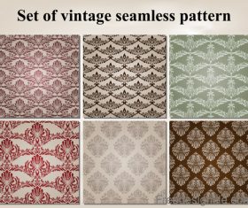 Set of vintage seamless pattern vectors 04