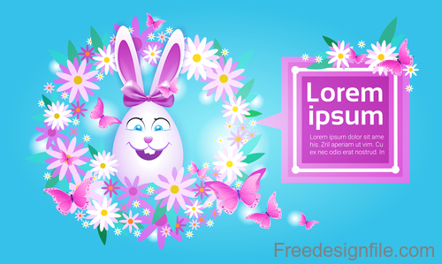 Shining easter card template vector 01