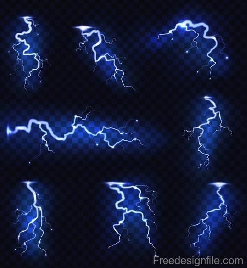 Shining lightning illustration vectors 01