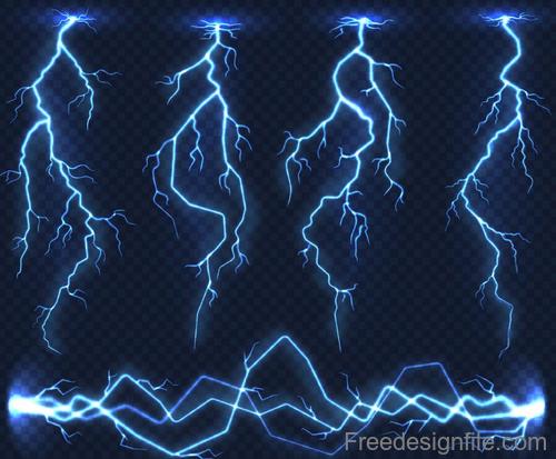 Shining lightning illustration vectors 02