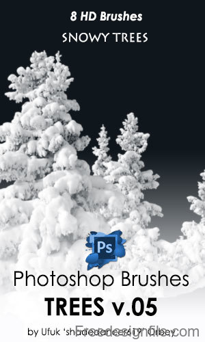 Snowy Trees Photoshop Brushes