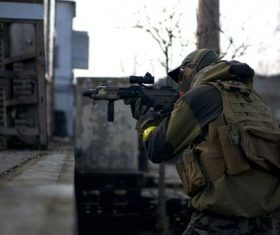 Special warfare player Stock Photo