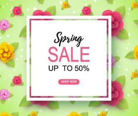 Spring flower pattern with sale design vector