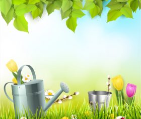 Spring outside background design vector