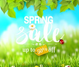 Spring outside background with sale vector