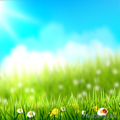 Spring outside grass mesh background vector