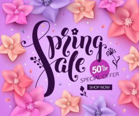 Spring sale background creative design vector 01