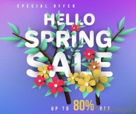 Spring sale background creative design vector 02