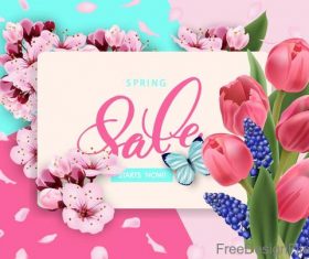Spring sale background creative design vector 03