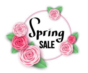 Spring sale design with flower frame vectors 01