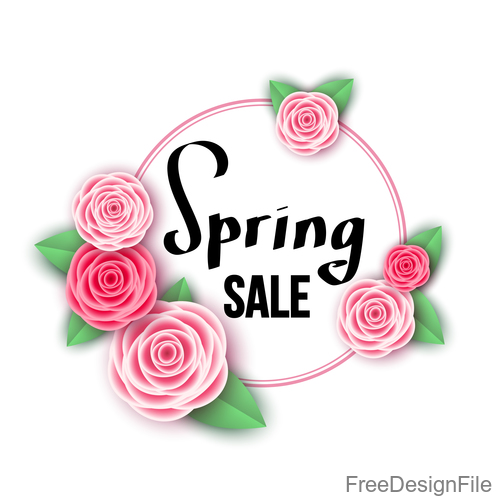 Spring sale design with flower frame vectors 01