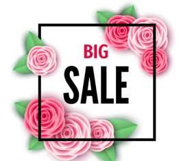 Spring sale design with flower frame vectors 02