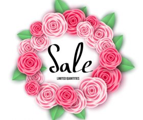 Spring sale design with flower frame vectors 03