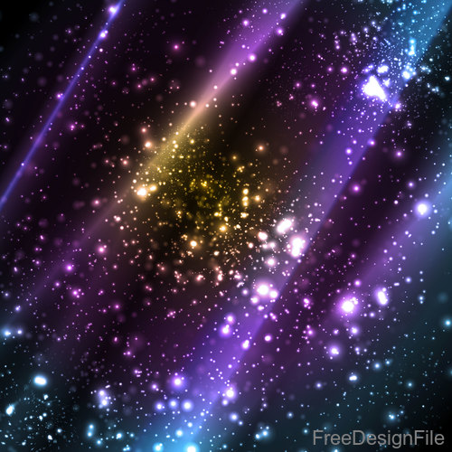 Stars light with wavy background vectors