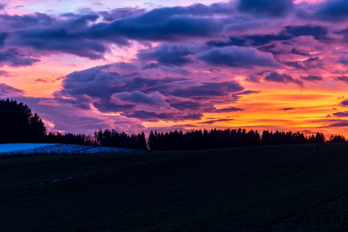 Sunset burning cloud Stock Photo