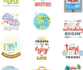 Travel logos hand drawn design vector 03
