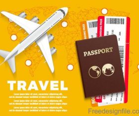Travel template with passpost vector