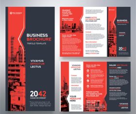 Trifold brochure business template vector 01