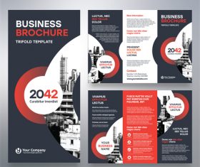 Trifold brochure business template vector 02