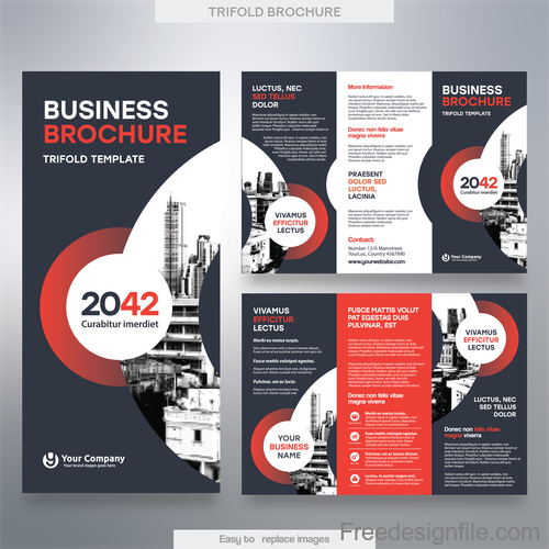 Trifold brochure business template vector 02