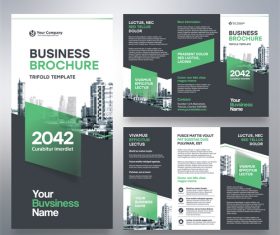 Trifold brochure business template vector 03