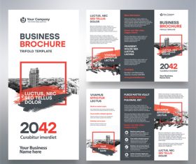 Trifold brochure business template vector 04