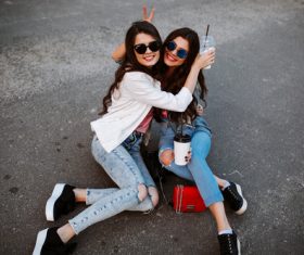 Two Beautiful Girls Stock Photo 03