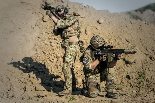 Two special warfare players Stock Photo