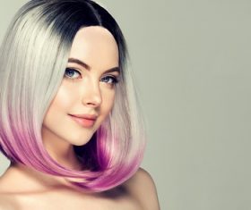 Two-tone hair color beauty model Stock Photo