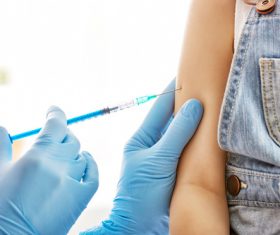 Vaccinated children Stock Photo