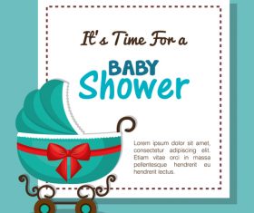 Vector baby shower card template design 01