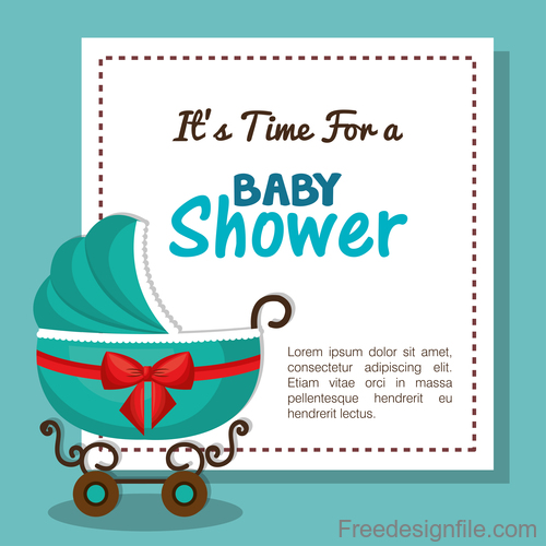 Vector baby shower card template design 01