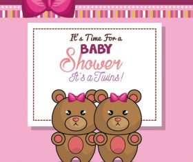 Vector baby shower card template design 04
