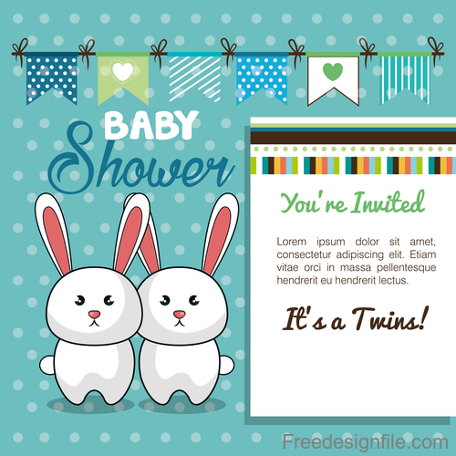 Vector baby shower card template design 05