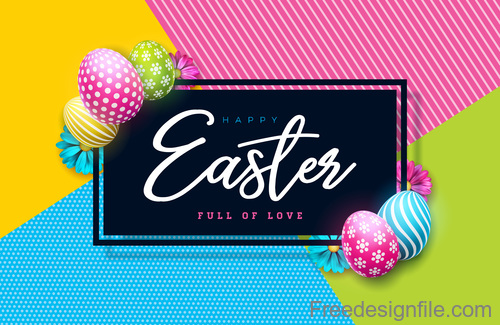 Vector easter card with colored egg vector