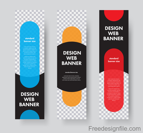 Vertical banners template illustration design vector 01 free download