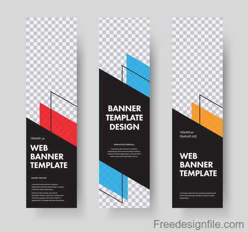 Vertical banners template illustration design vector 02 free download