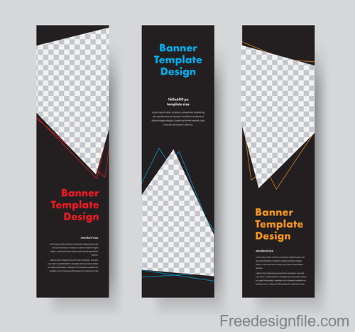 Vertical banners template illustration design vector 03 free download