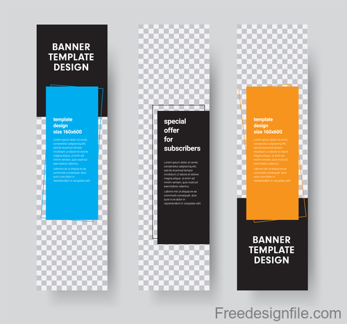 Vertical banners template illustration design vector 04