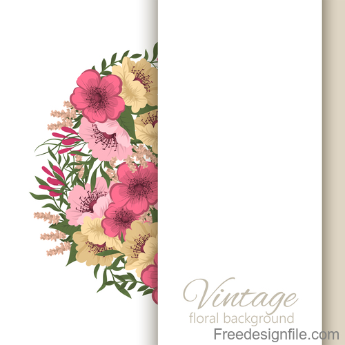 Vintage floral background design vectors 04
