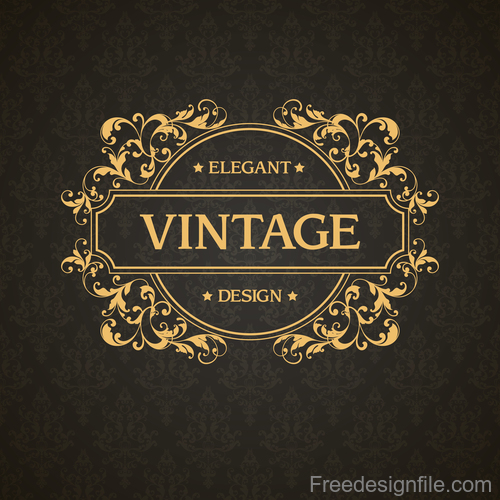Vintage ornaments template vector material