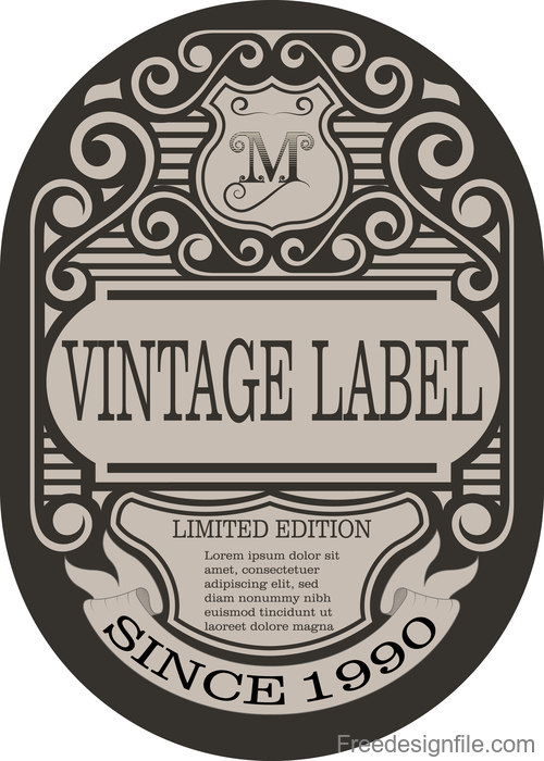 Vintage with retro labels template vectors 07